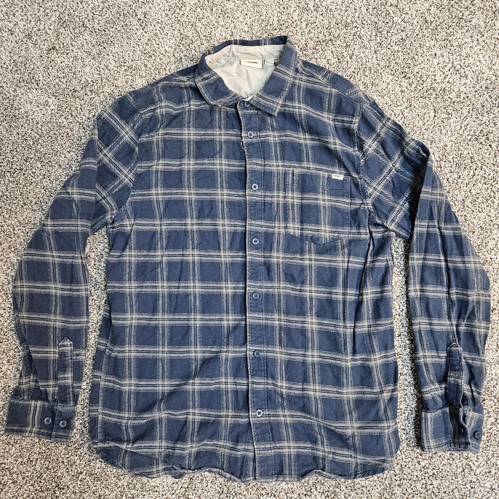 Vans Blue Gray Plaid Flannel Sz Large
